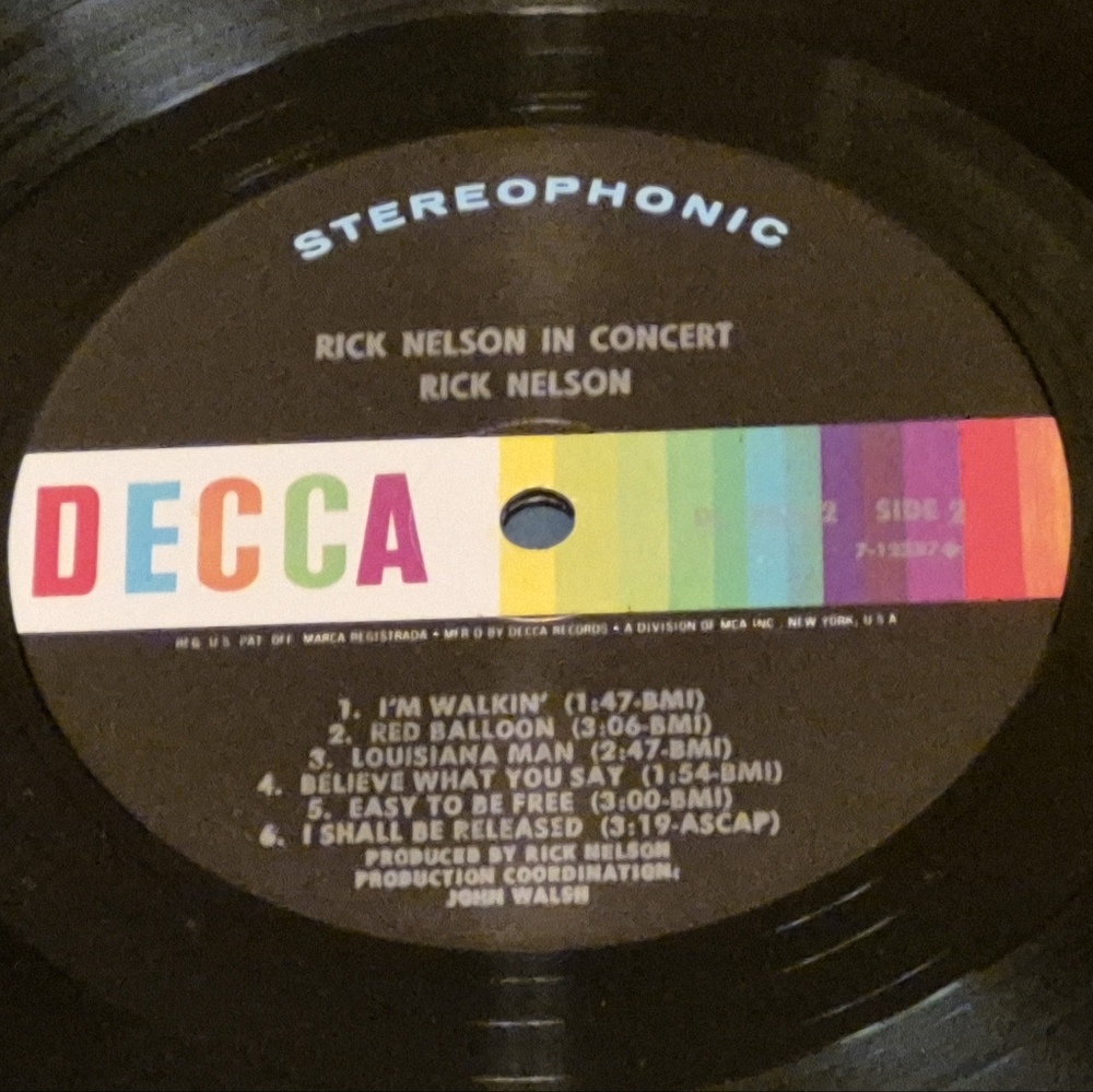Rick Nelson In Concert Vinyl Record - Picture 8 of 8